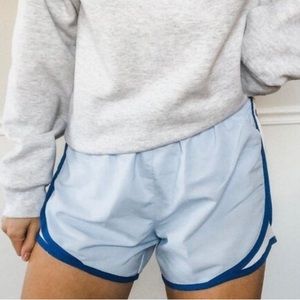 Nine women’s dri fit athletic running work out blue shorts elastic waist sz M